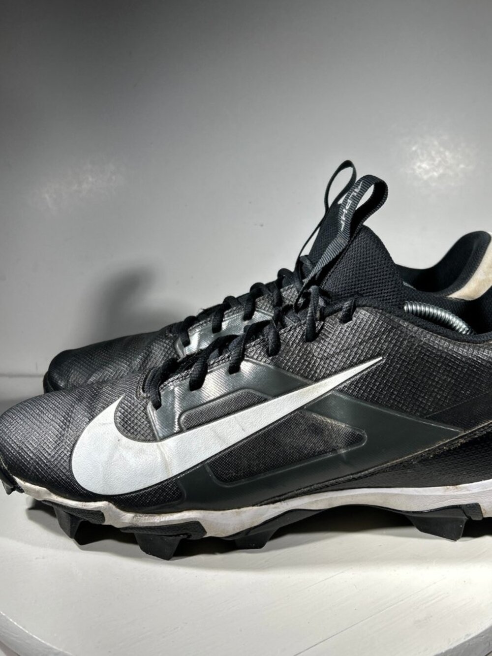 Nike Alpha Menace 4 Shark Mens Football Cleats Shoes Size 13 Black White Sneaker
